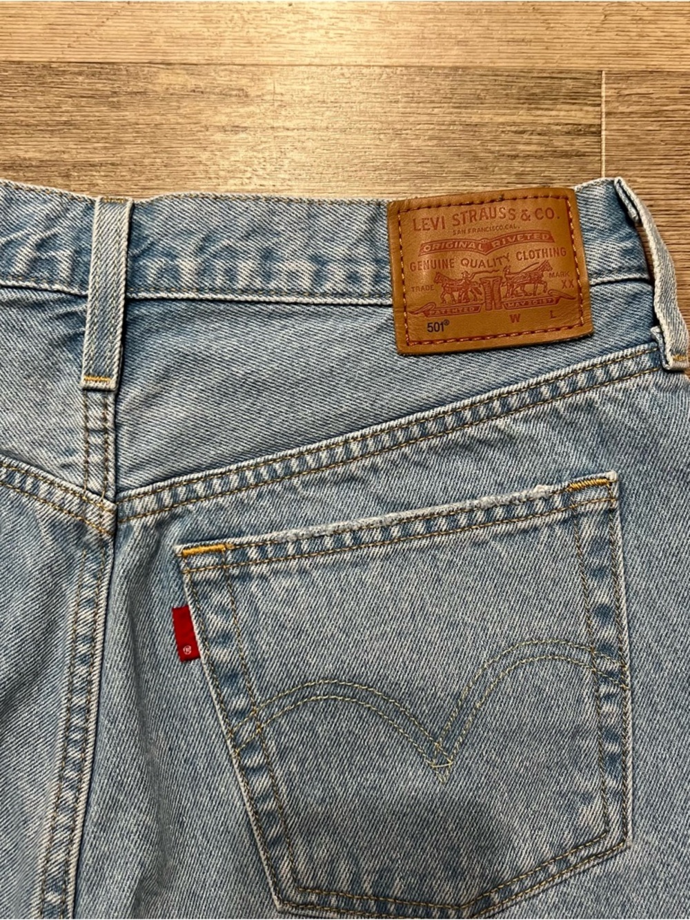 Levi’s 501 Cutoff Distressed Denim Shorts - Picture 3 of 5